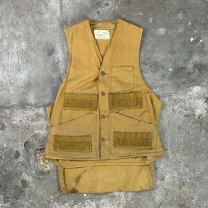 Vintage 60s American Field Hunting Vest Size Small Tan Game USA Made